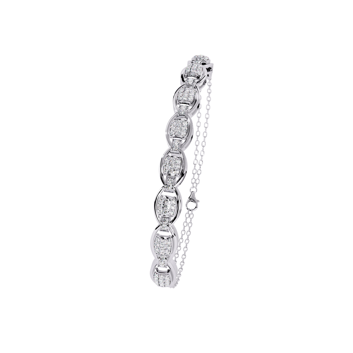 cascade chain lab grown diamond bracelet
