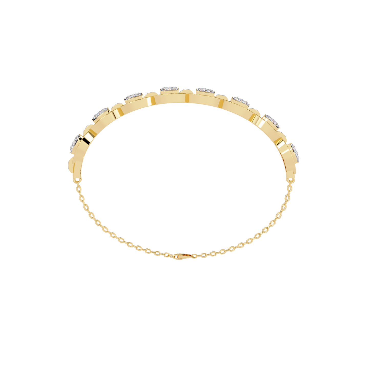 cascade chain lab grown diamond bracelet