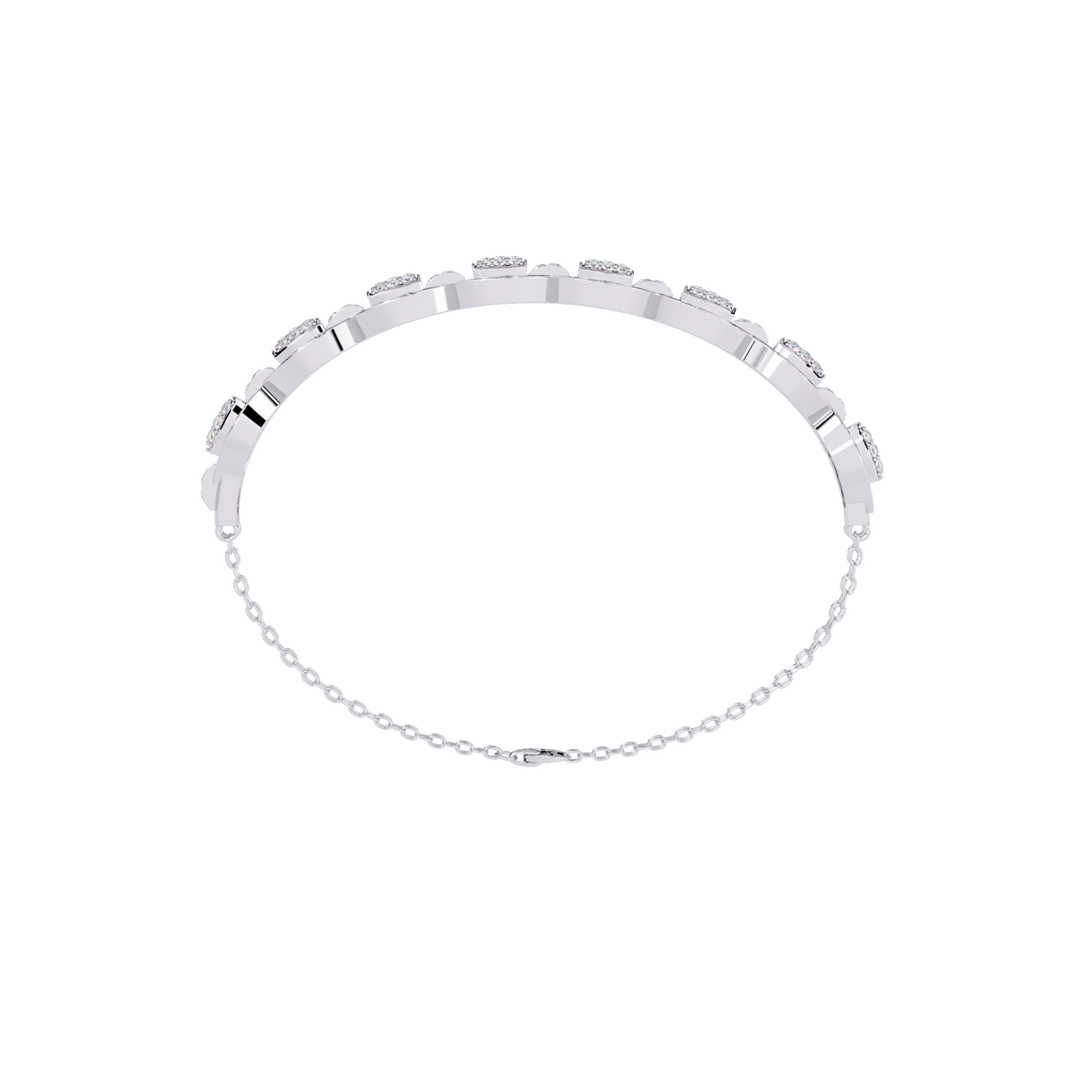 cascade chain lab grown diamond bracelet