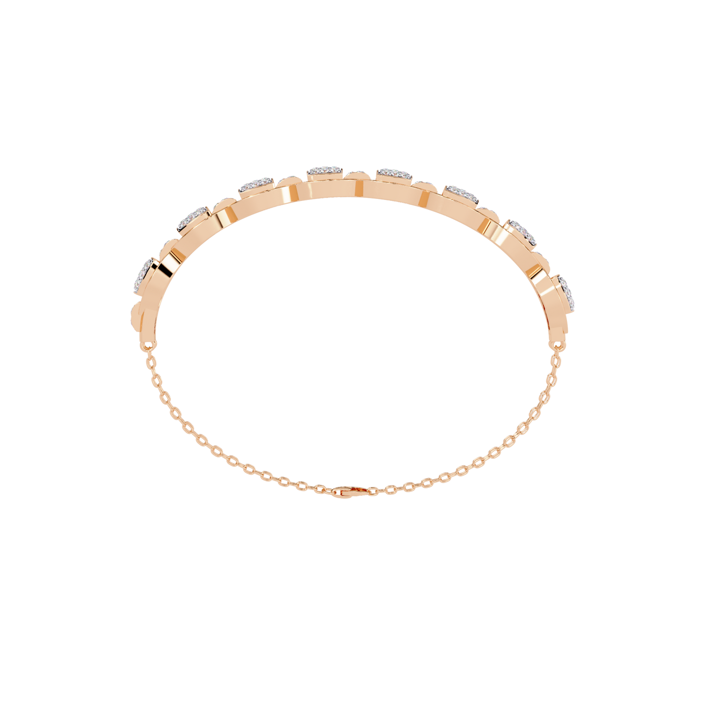 cascade chain lab grown diamond bracelet