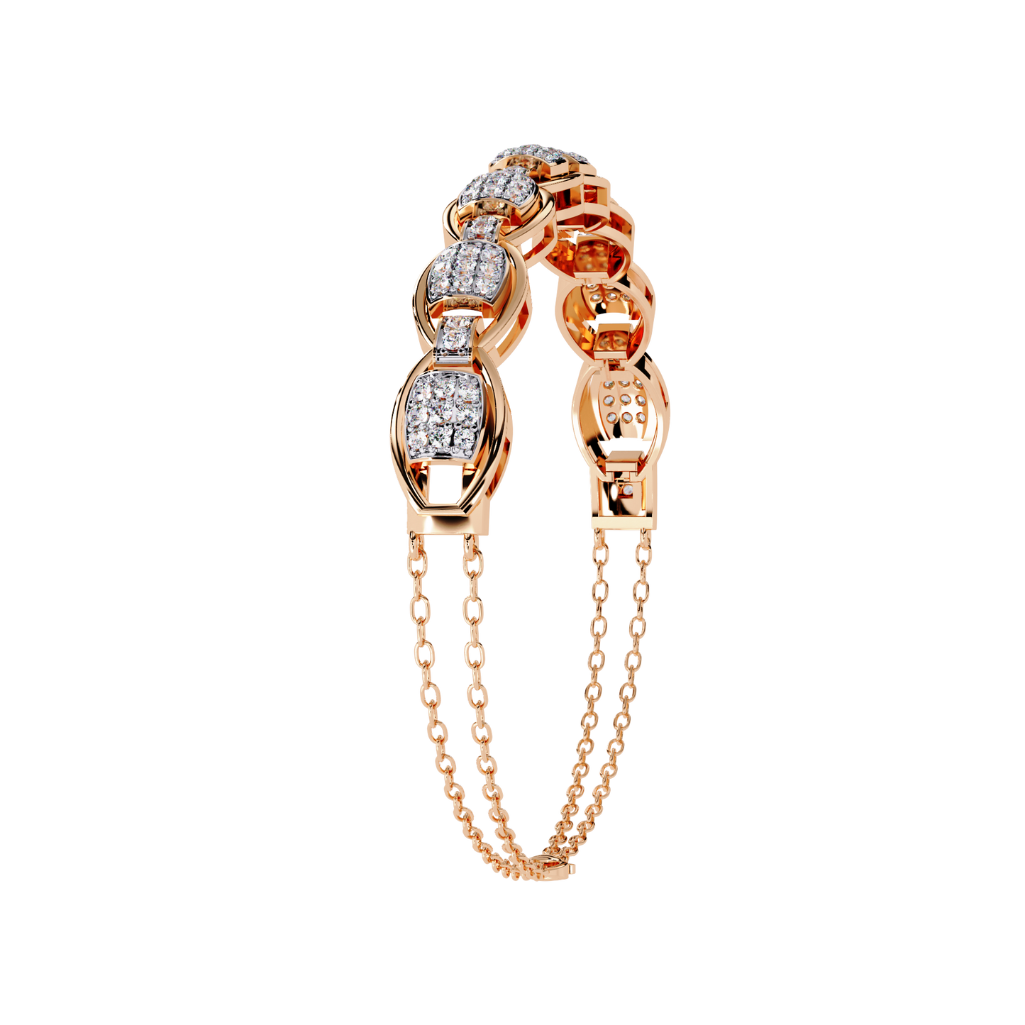 cascade chain lab grown diamond bracelet