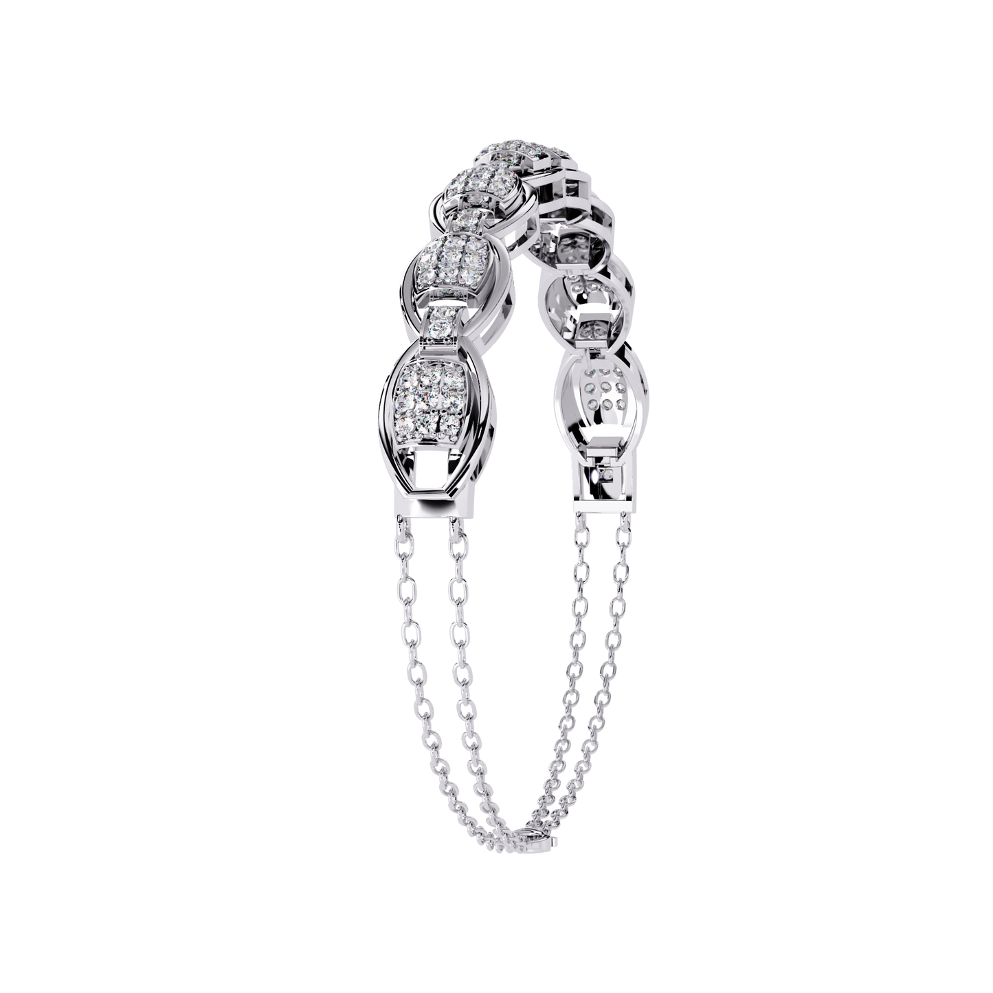 cascade chain lab grown diamond bracelet