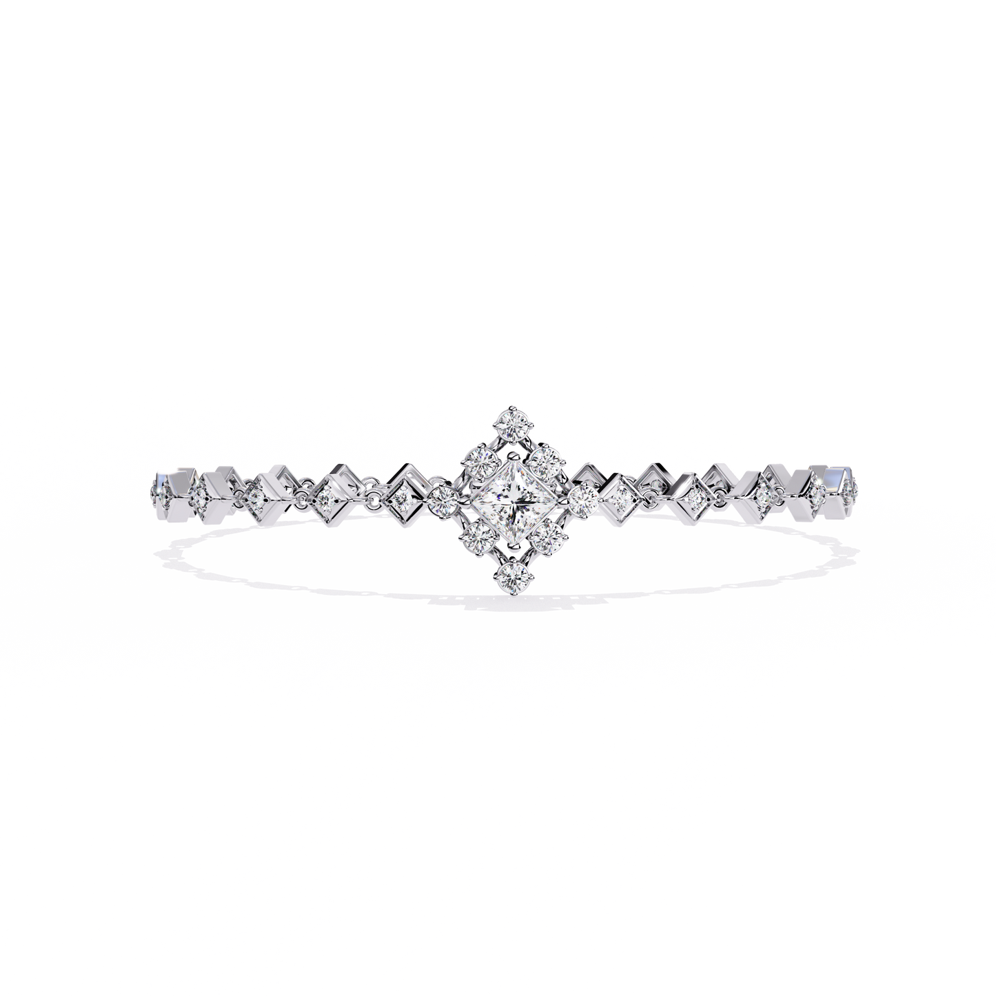 diamond majesty lab grown princess cut bracelet