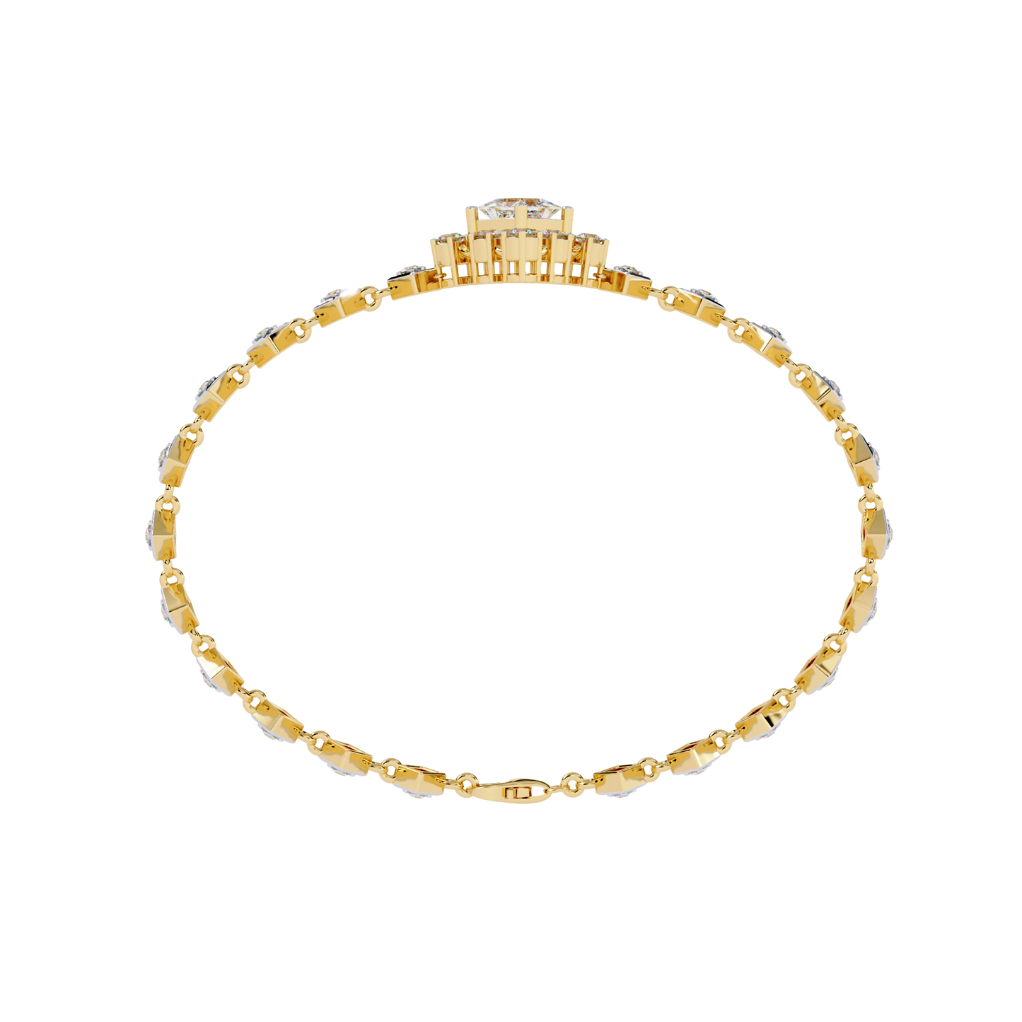 diamond majesty lab grown princess cut bracelet