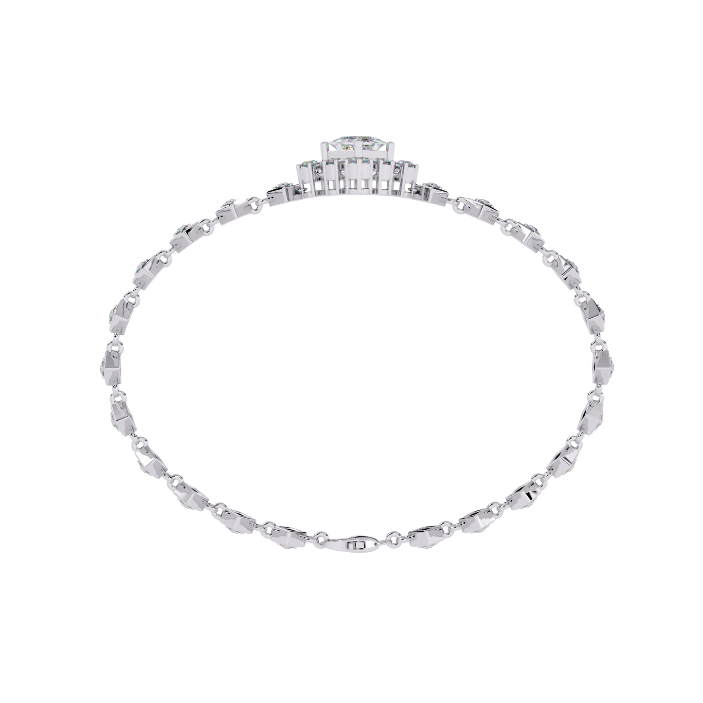 diamond majesty lab grown princess cut bracelet