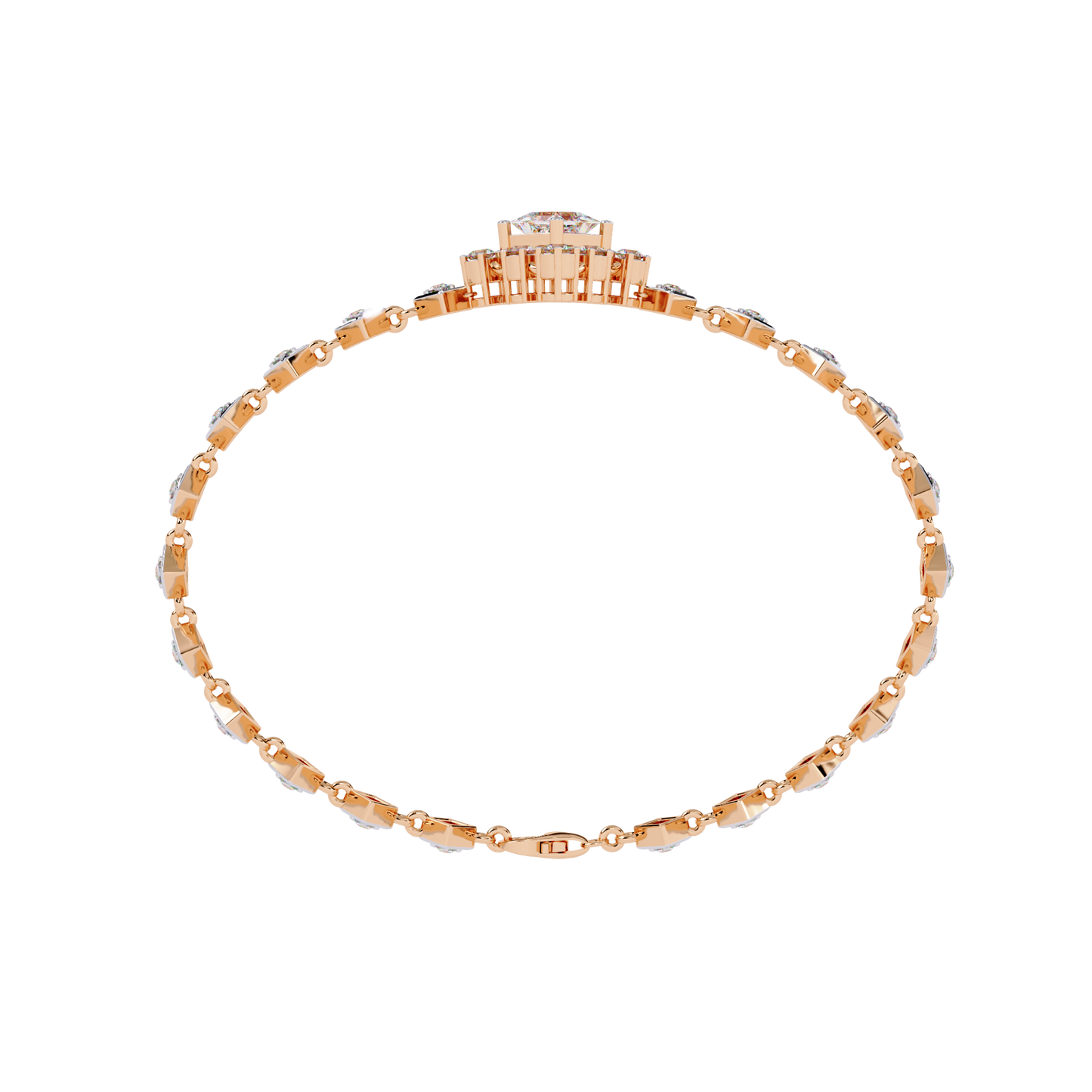 diamond majesty lab grown princess cut bracelet