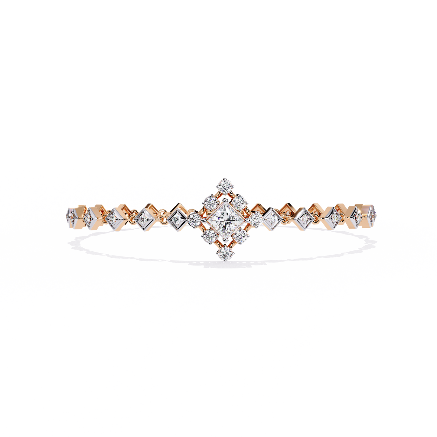 diamond majesty lab grown princess cut bracelet