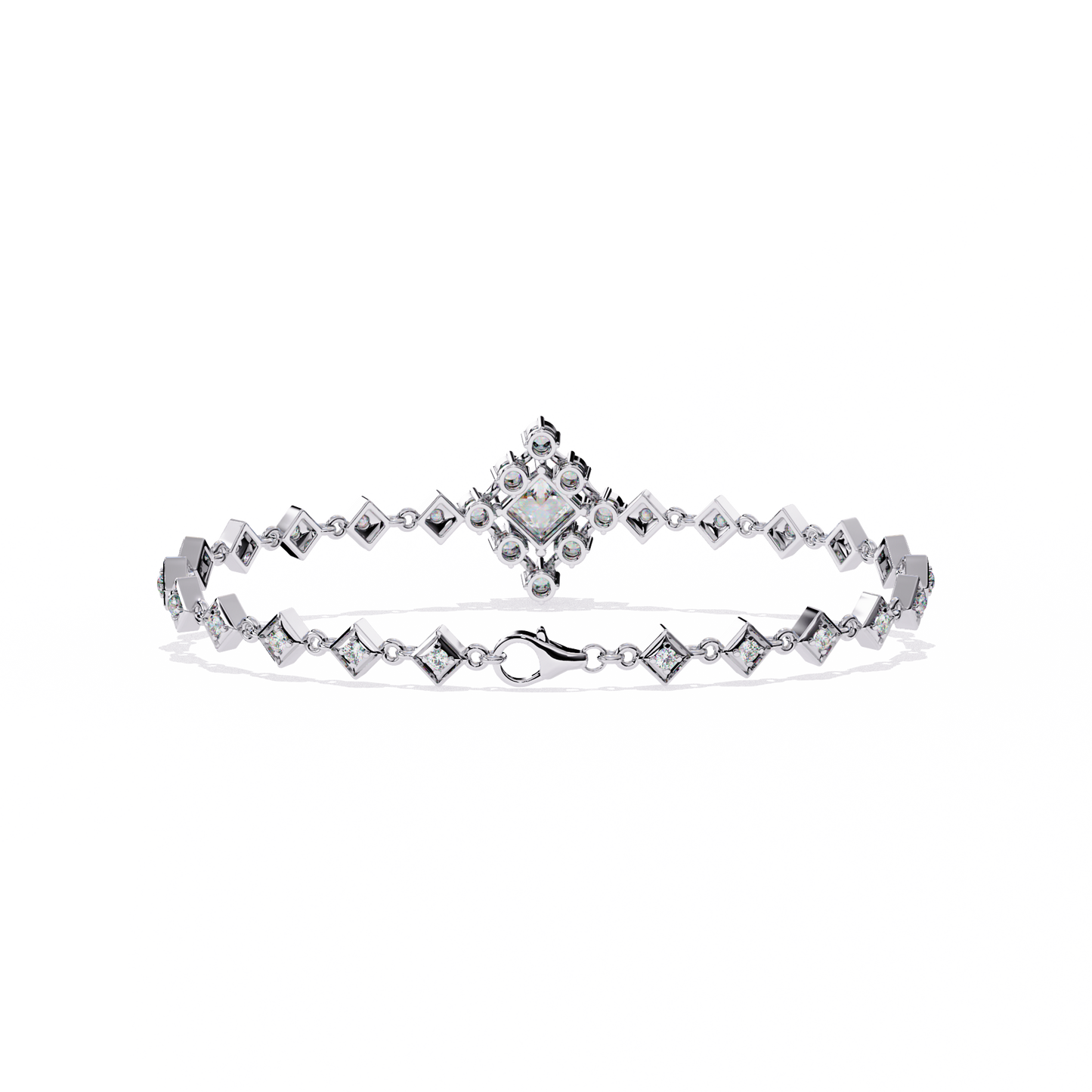 diamond majesty lab grown princess cut bracelet