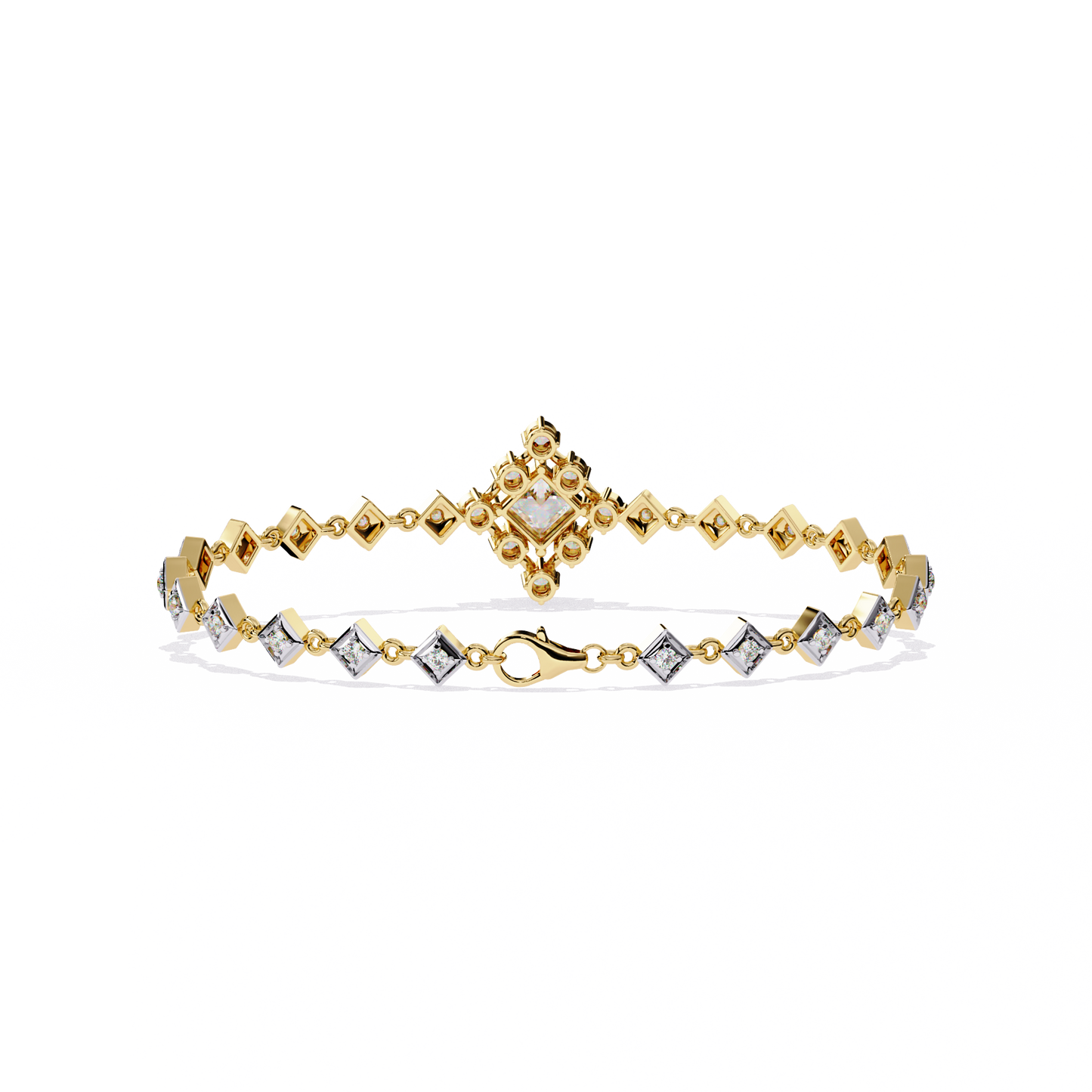 diamond majesty lab grown princess cut bracelet