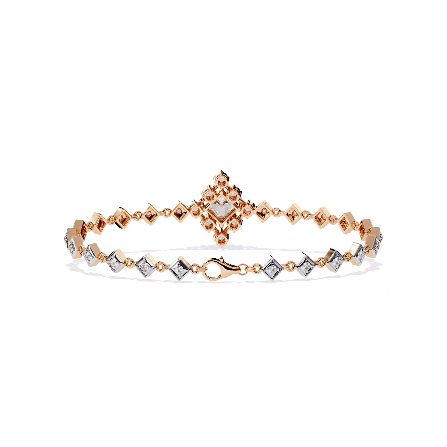diamond majesty lab grown princess cut bracelet
