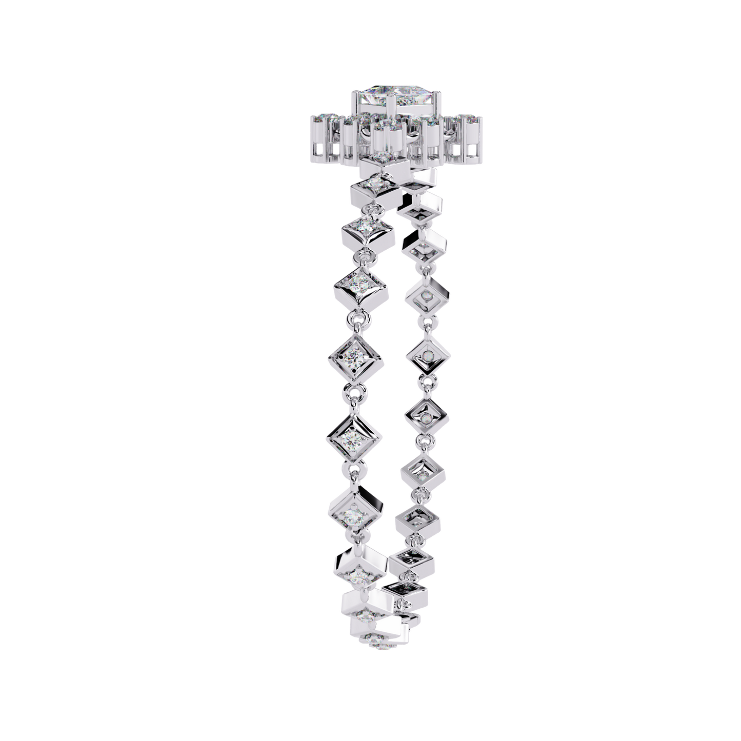 diamond majesty lab grown princess cut bracelet