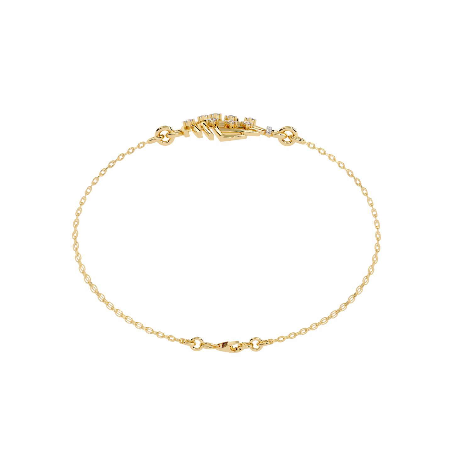 stardust dome lab grown diamond chain bracelet