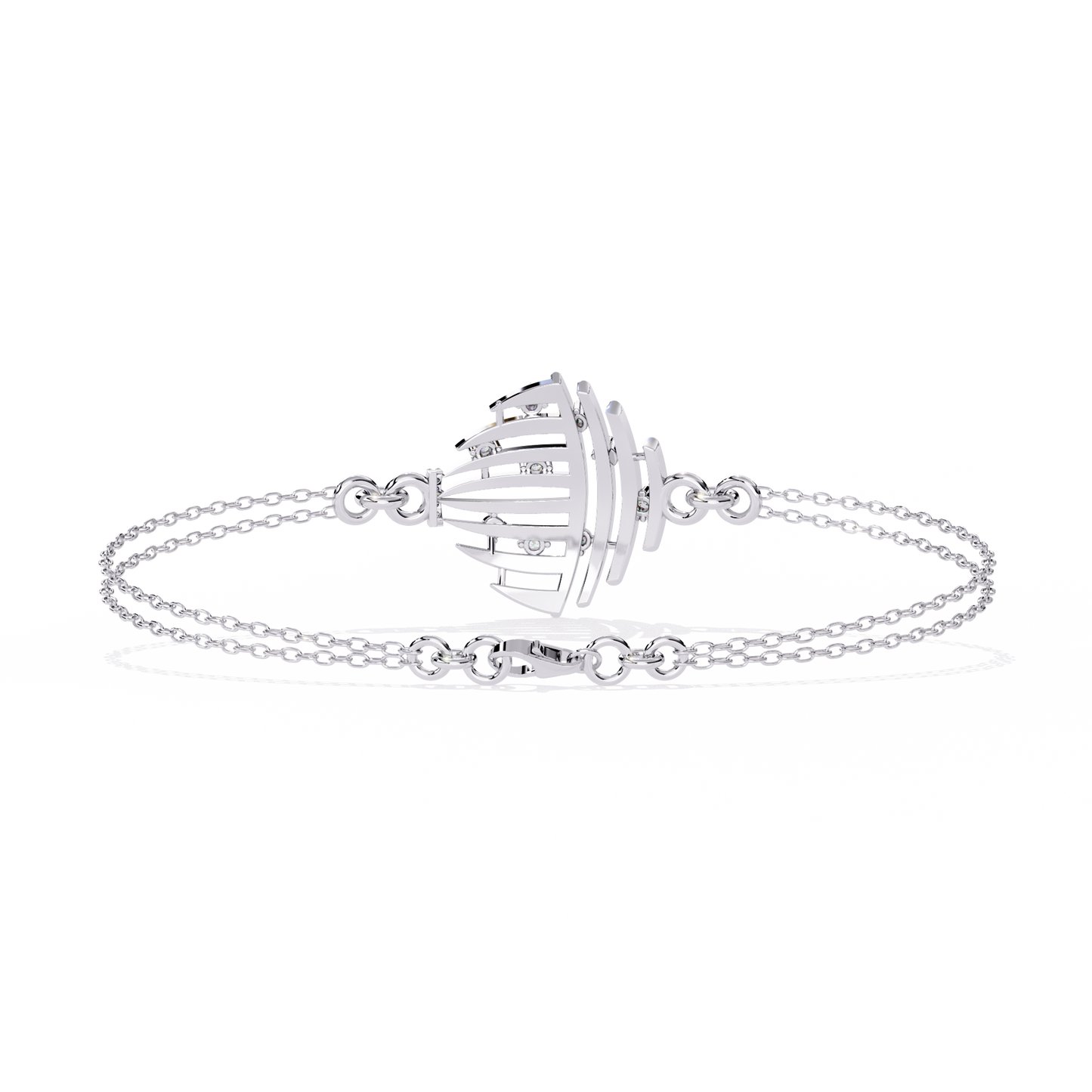 stardust dome lab grown diamond chain bracelet