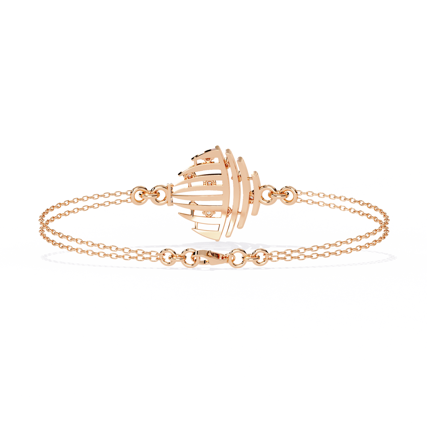 stardust dome lab grown diamond chain bracelet