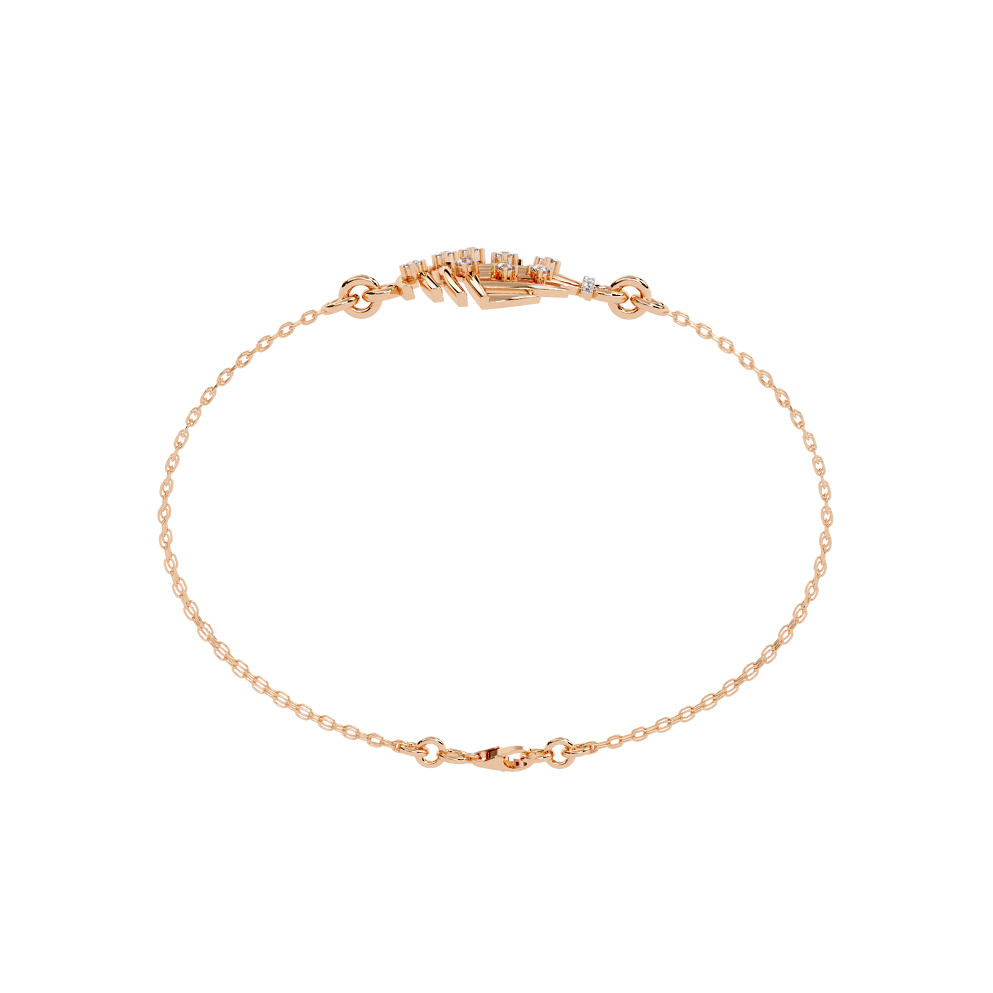 stardust dome lab grown diamond chain bracelet