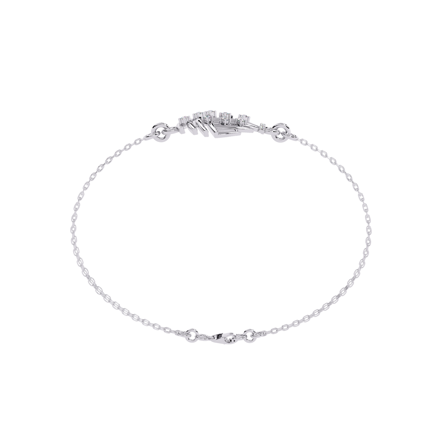 stardust dome lab grown diamond chain bracelet