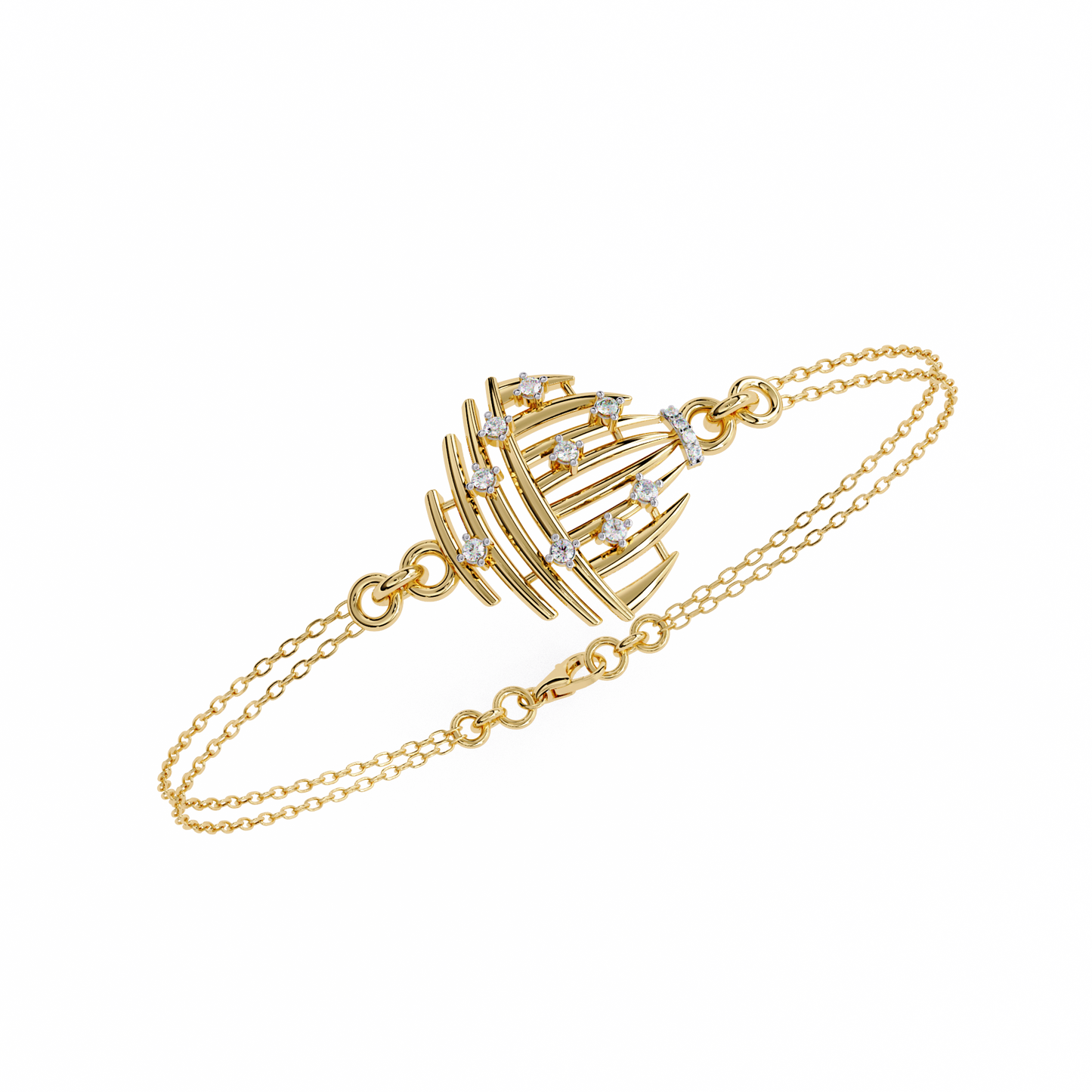 stardust dome lab grown diamond chain bracelet