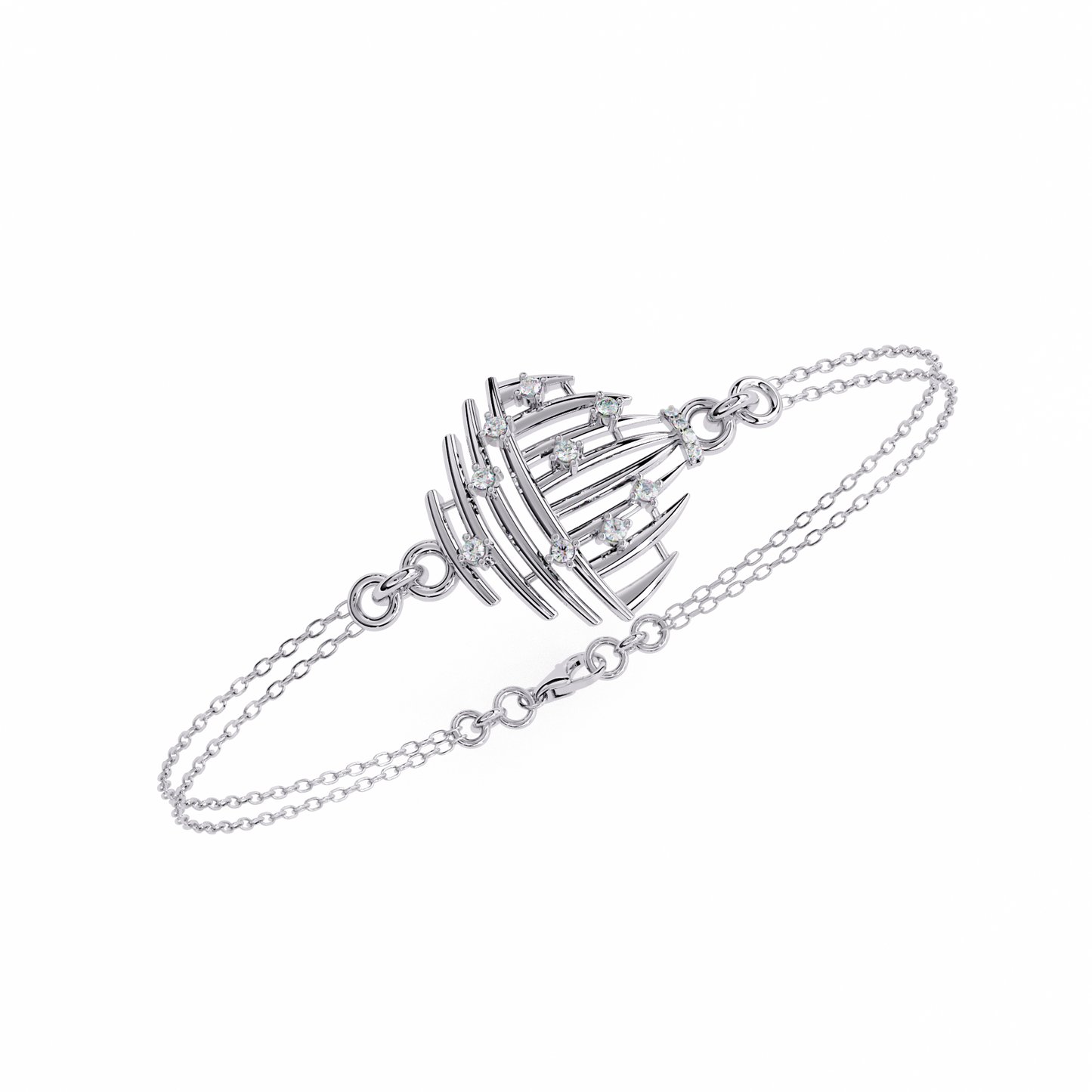 stardust dome lab grown diamond chain bracelet