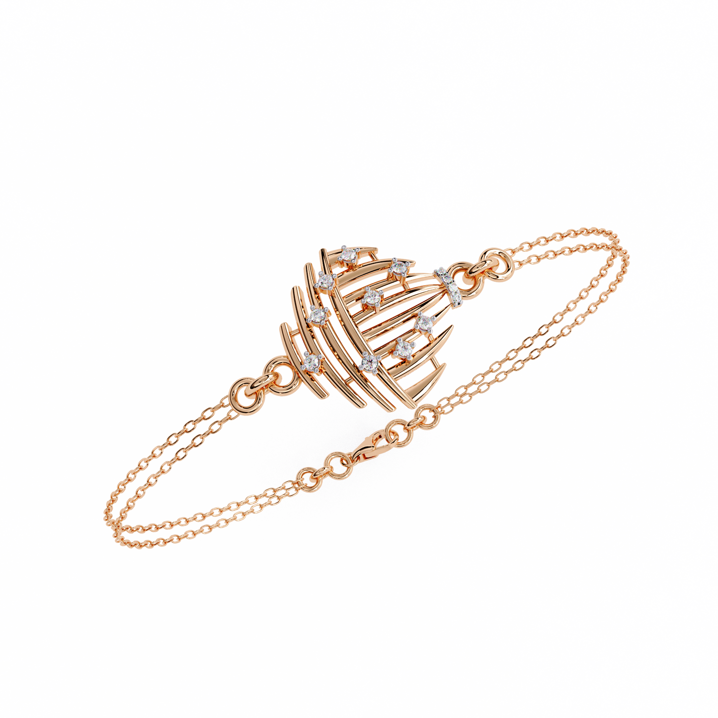 stardust dome lab grown diamond chain bracelet