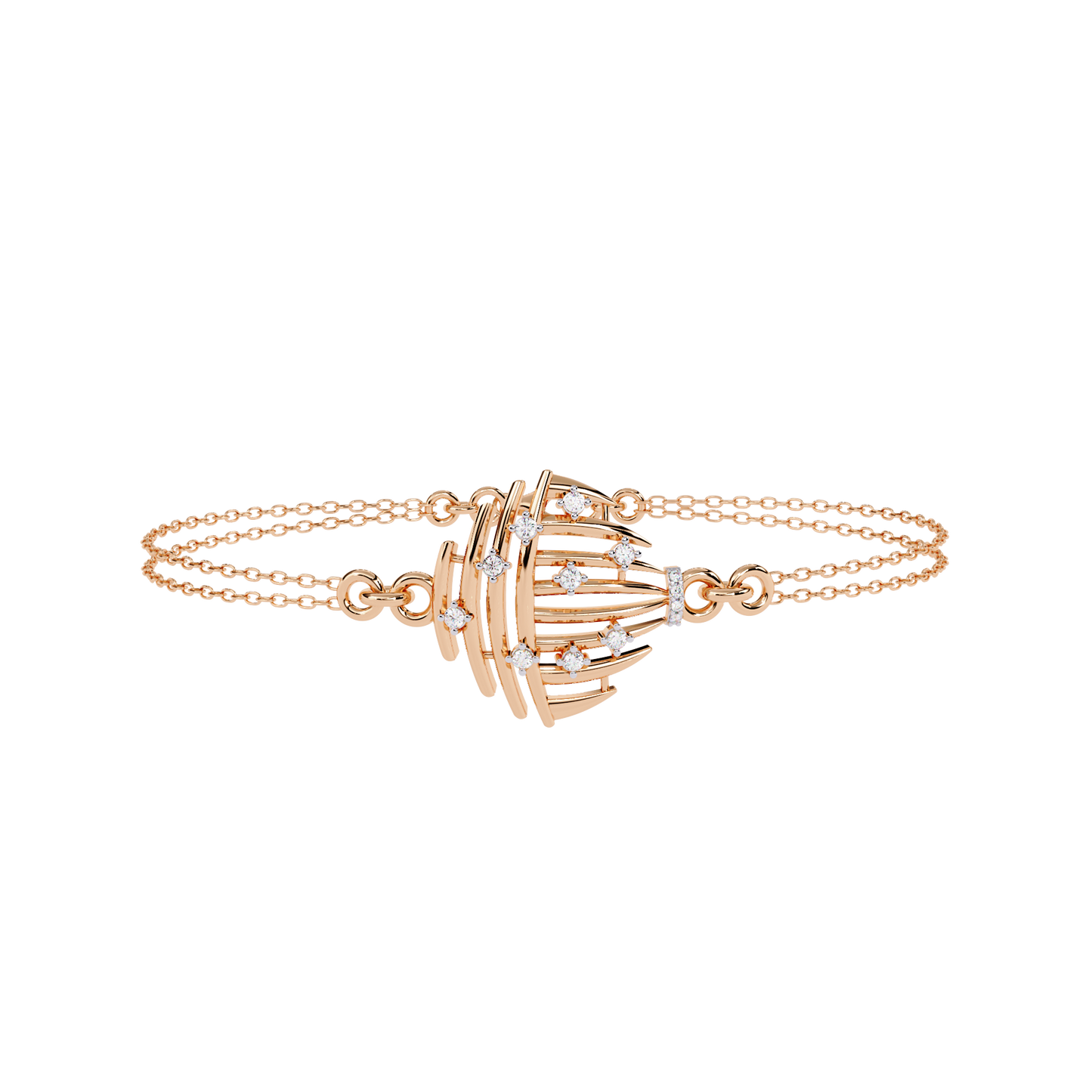 stardust dome lab grown diamond chain bracelet