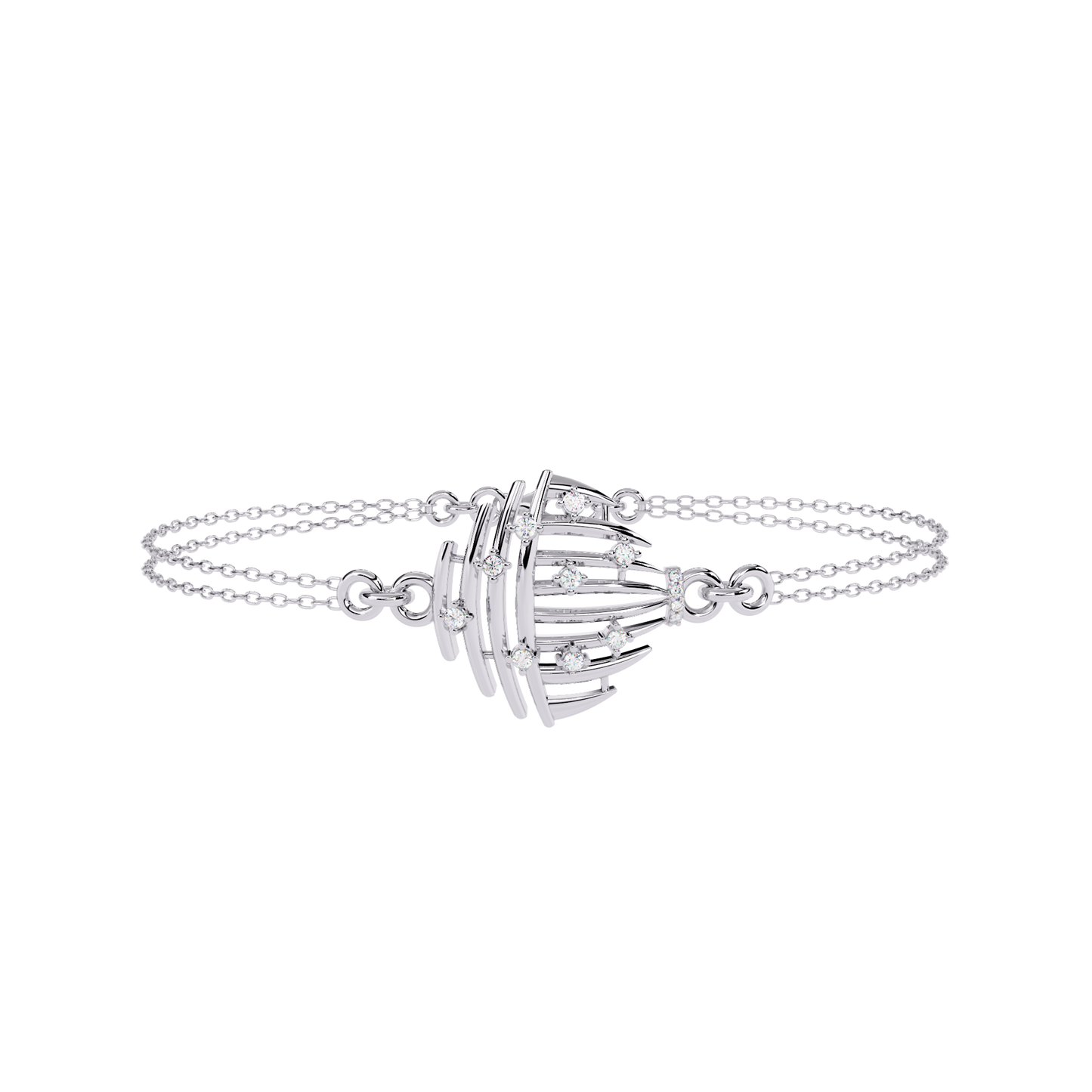 stardust dome lab grown diamond chain bracelet