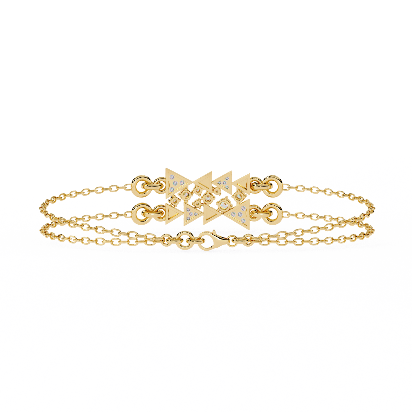 modernist triangle lab grown diamond bracelet