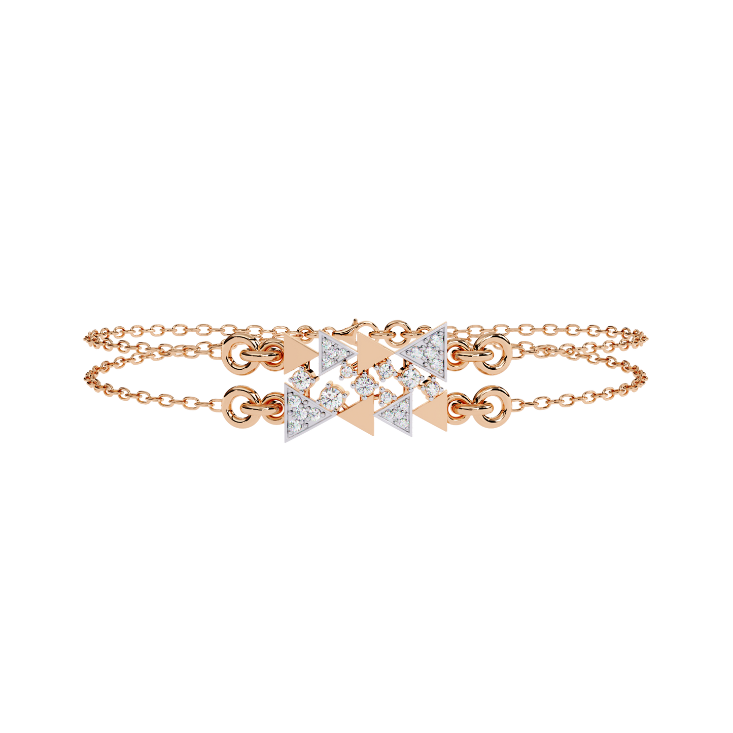 modernist triangle lab grown diamond bracelet