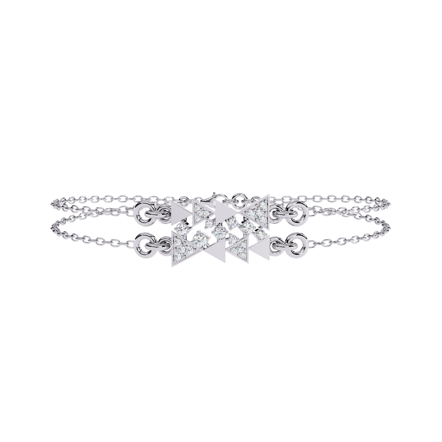 modernist triangle lab grown diamond bracelet