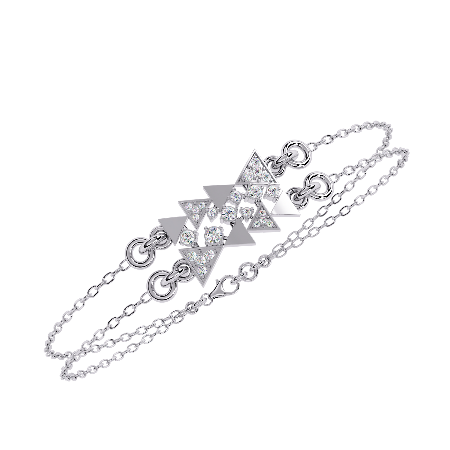 modernist triangle lab grown diamond bracelet