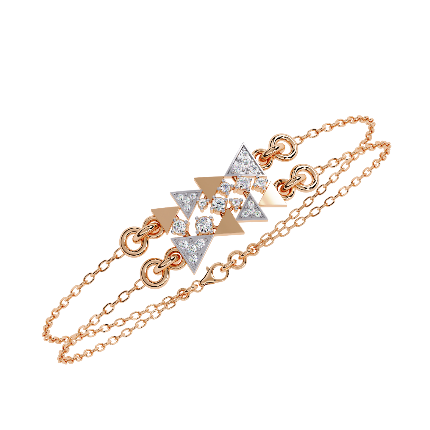 modernist triangle lab grown diamond bracelet
