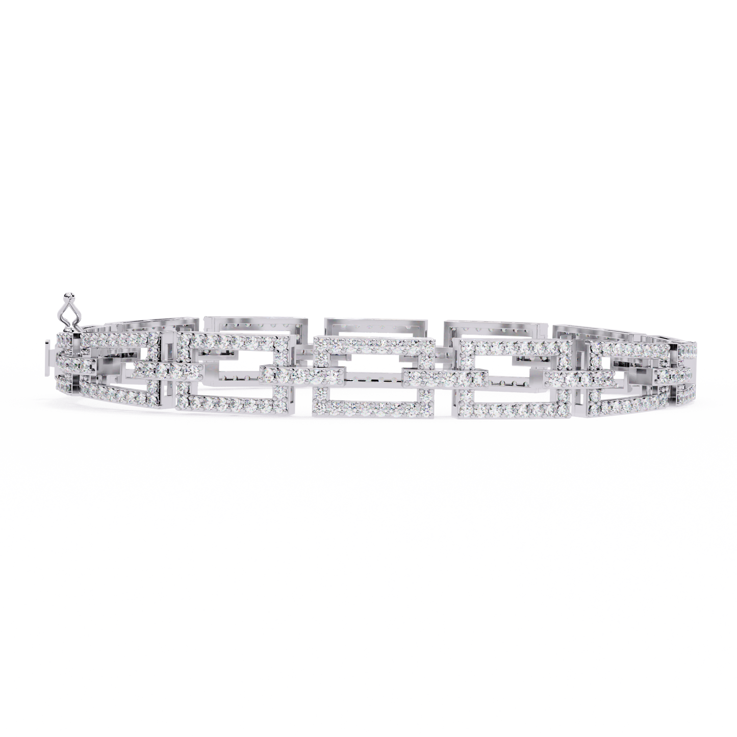 art deco rectangular lab grown diamond bracelet