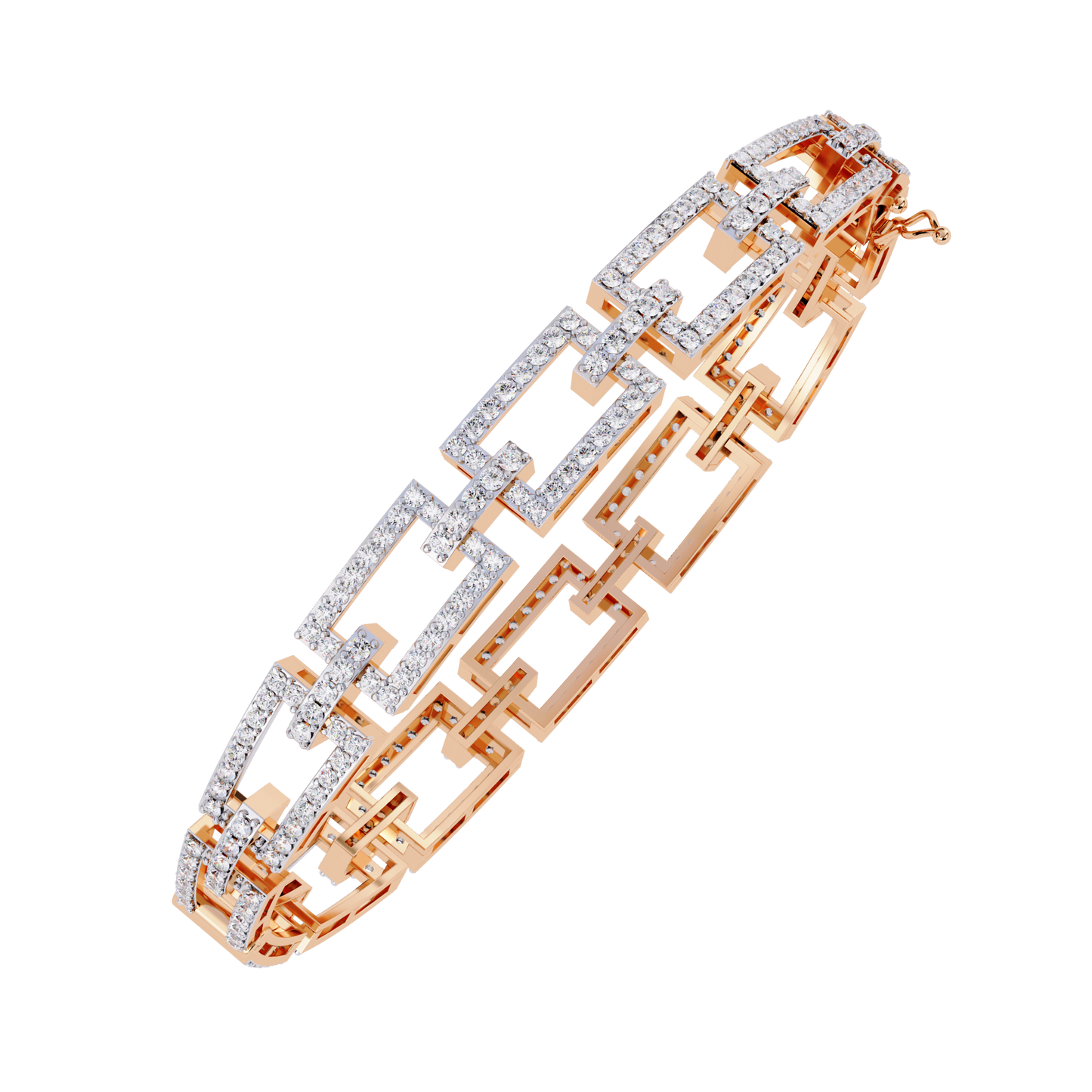 art deco rectangular lab grown diamond bracelet