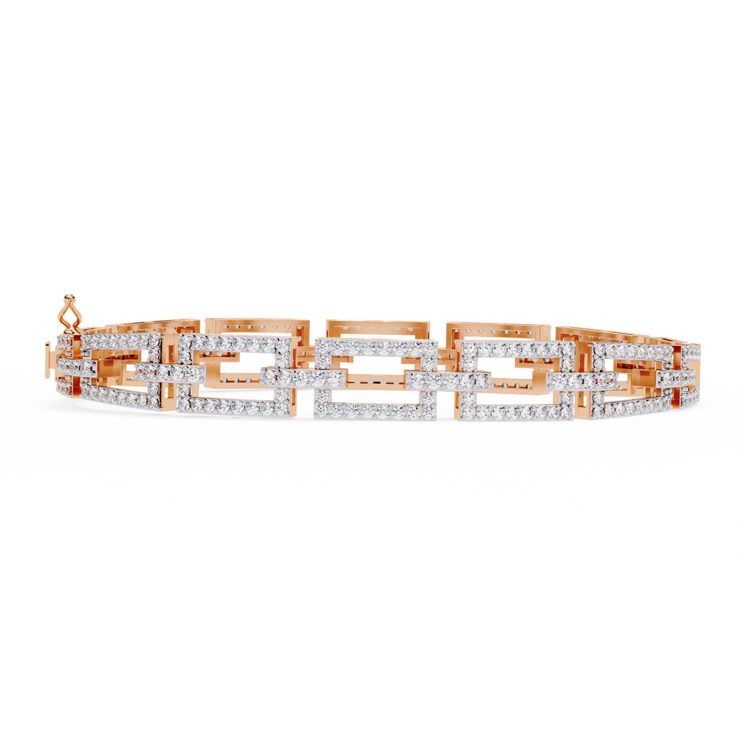 art deco rectangular lab grown diamond bracelet