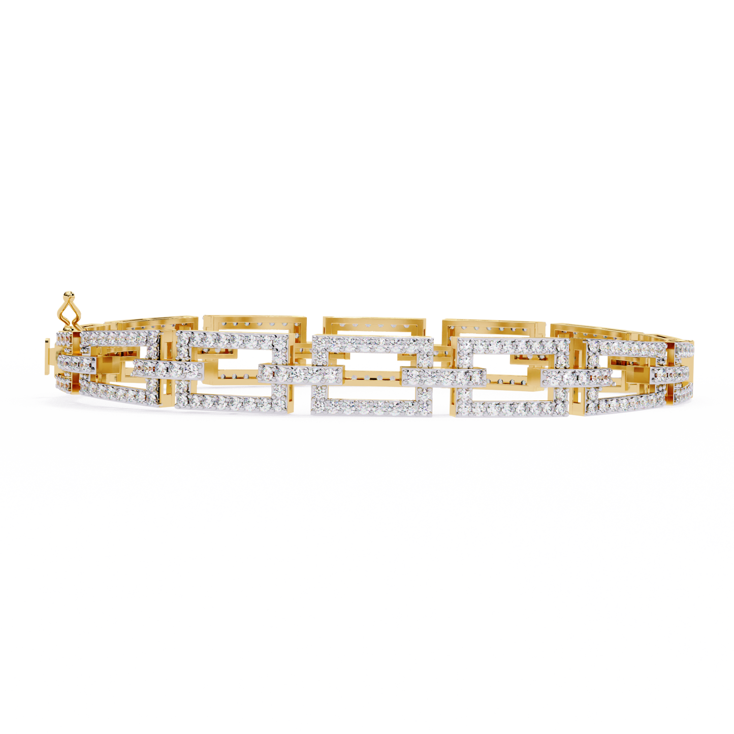 art deco rectangular lab grown diamond bracelet
