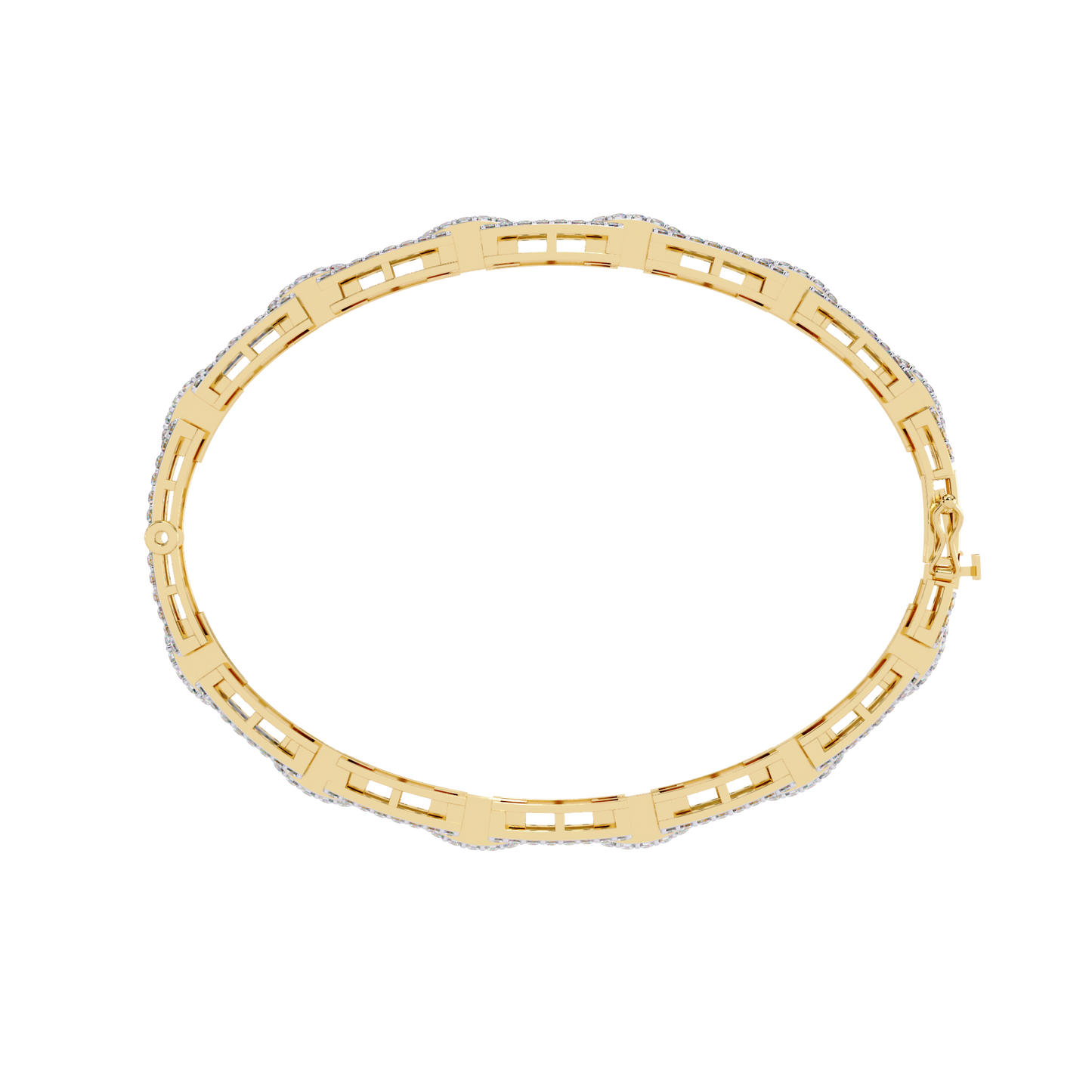 art deco rectangular lab grown diamond bracelet