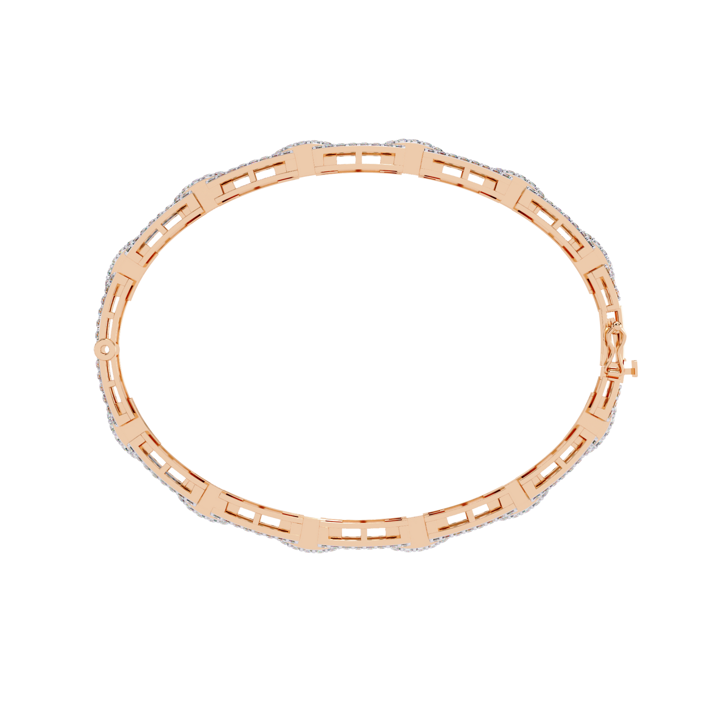 art deco rectangular lab grown diamond bracelet