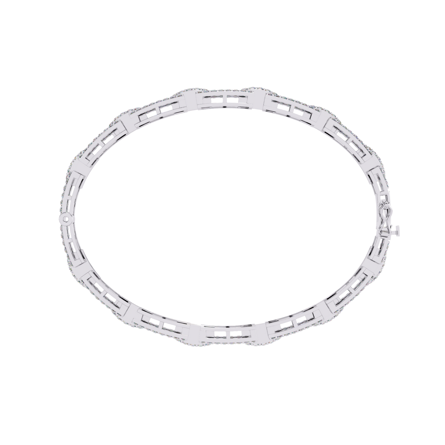 art deco rectangular lab grown diamond bracelet