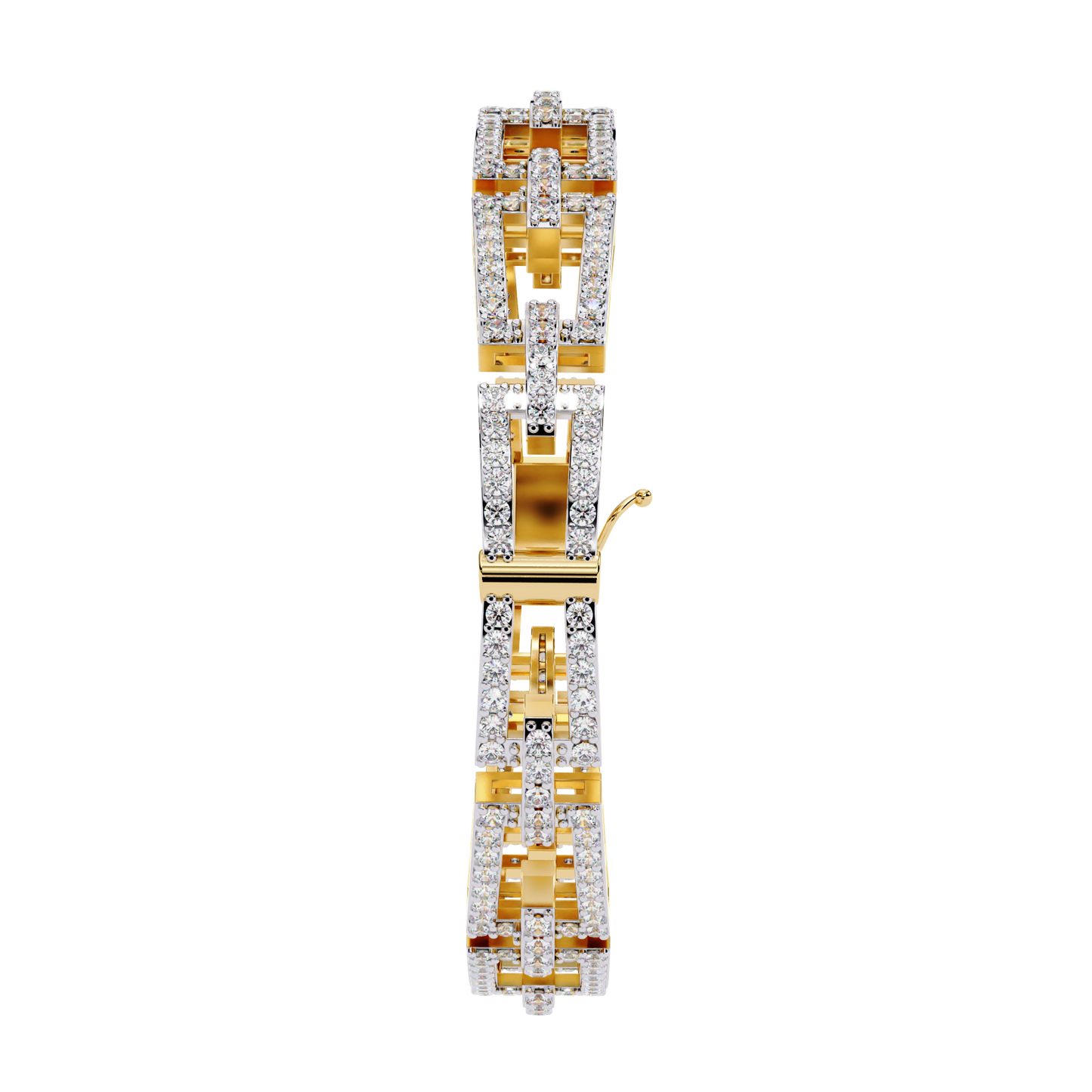 art deco rectangular lab grown diamond bracelet