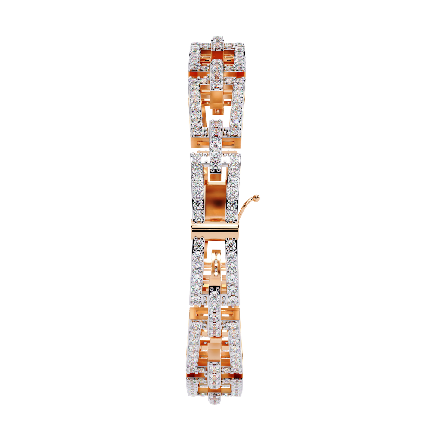 art deco rectangular lab grown diamond bracelet