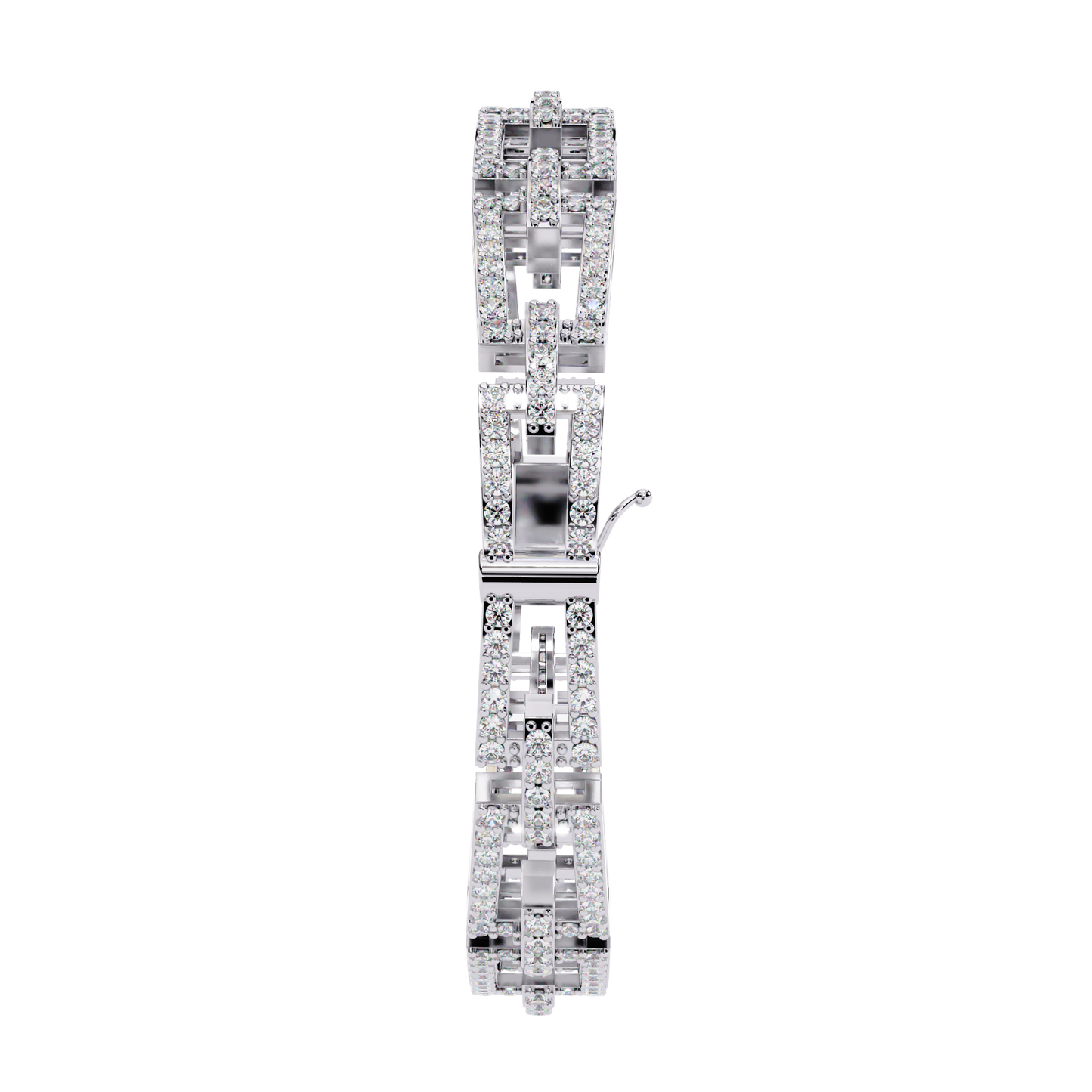art deco rectangular lab grown diamond bracelet