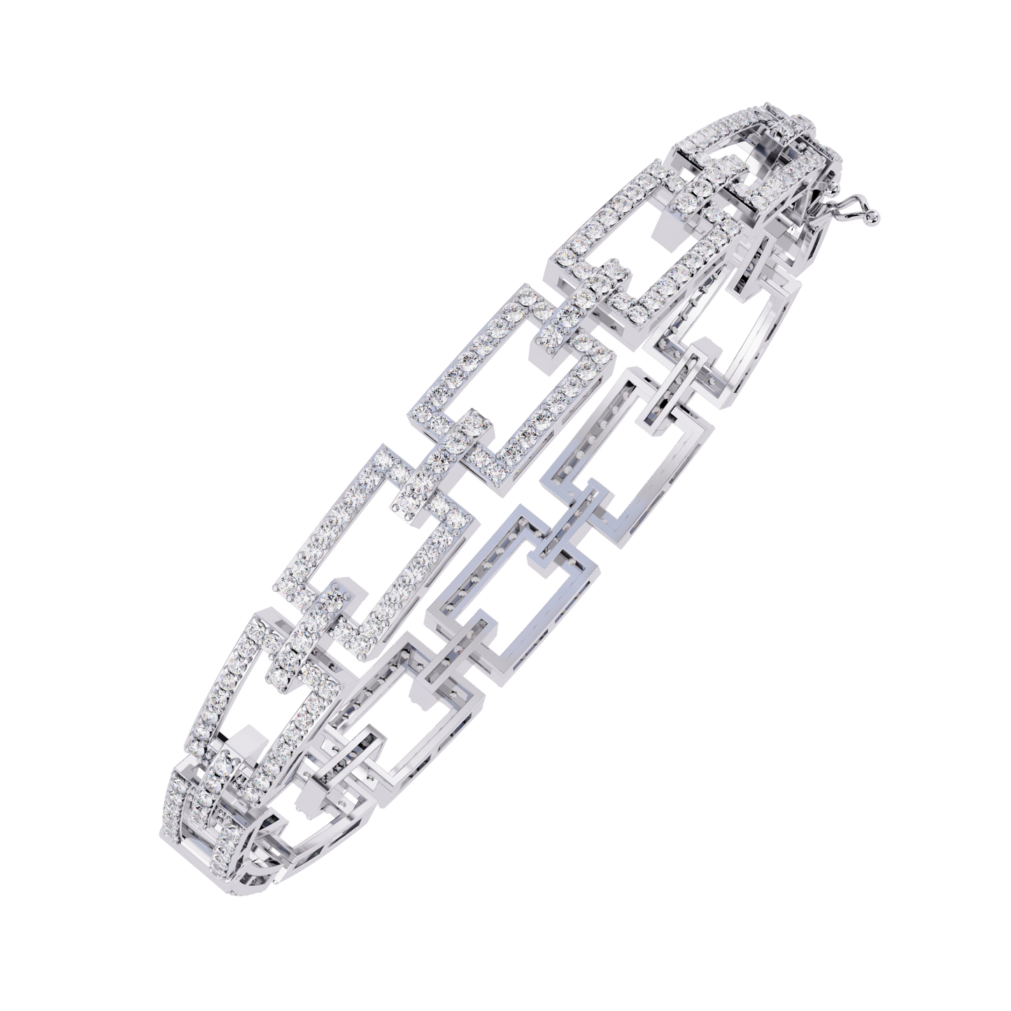 art deco rectangular lab grown diamond bracelet