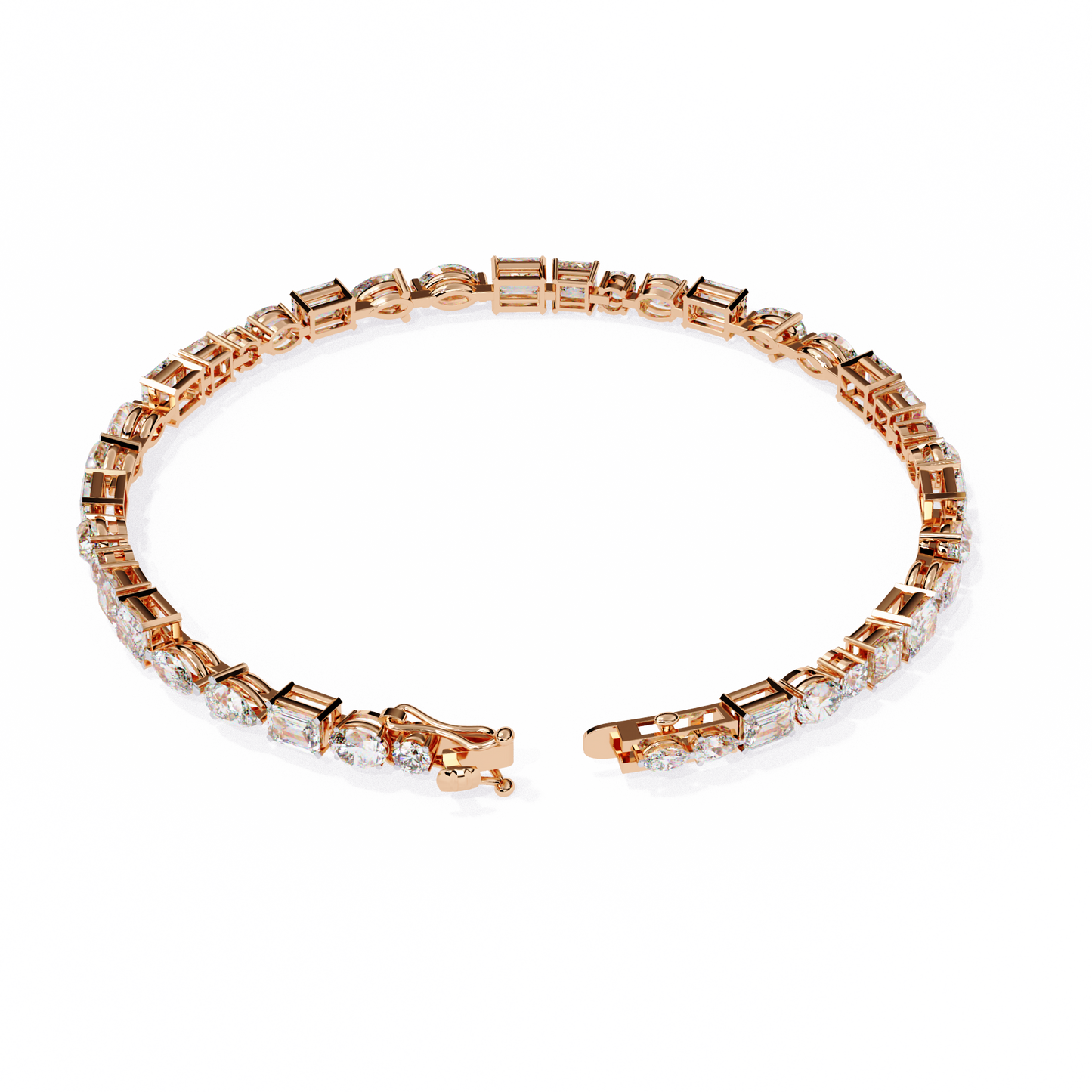 mosaic cut lab grown diamond bracelet