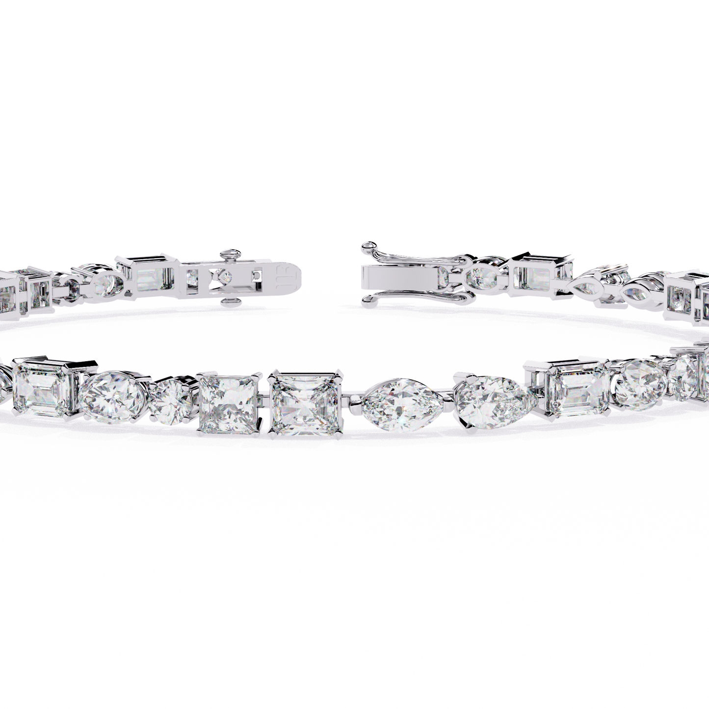 mosaic cut lab grown diamond bracelet