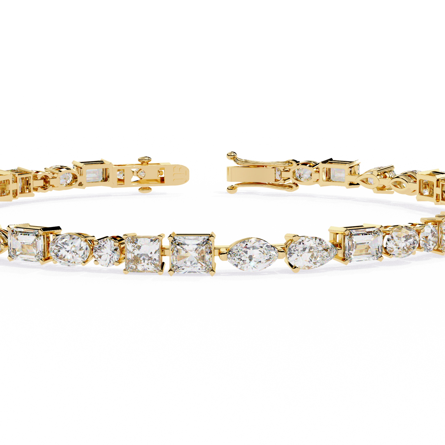 mosaic cut lab grown diamond bracelet