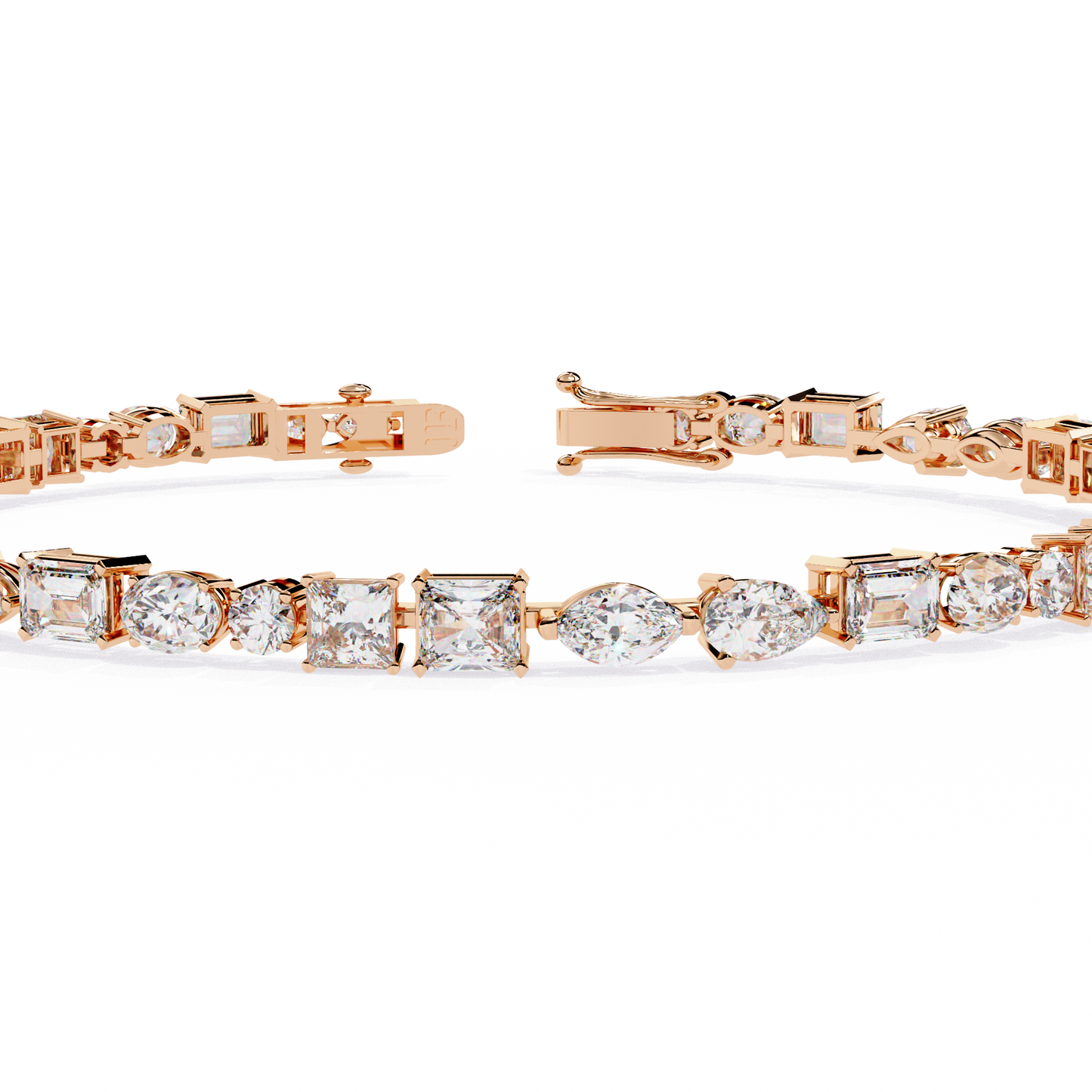 mosaic cut lab grown diamond bracelet
