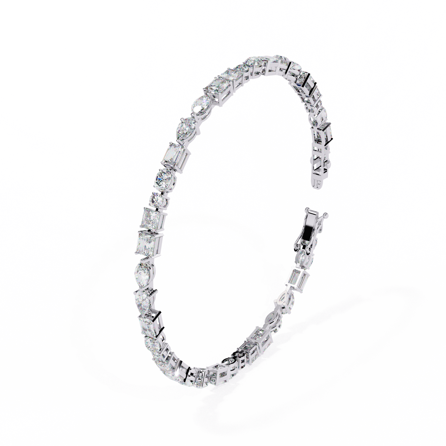mosaic cut lab grown diamond bracelet