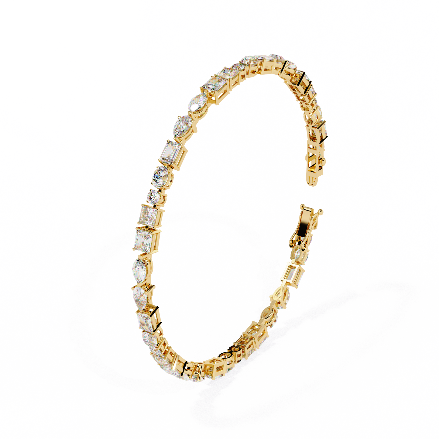 mosaic cut lab grown diamond bracelet