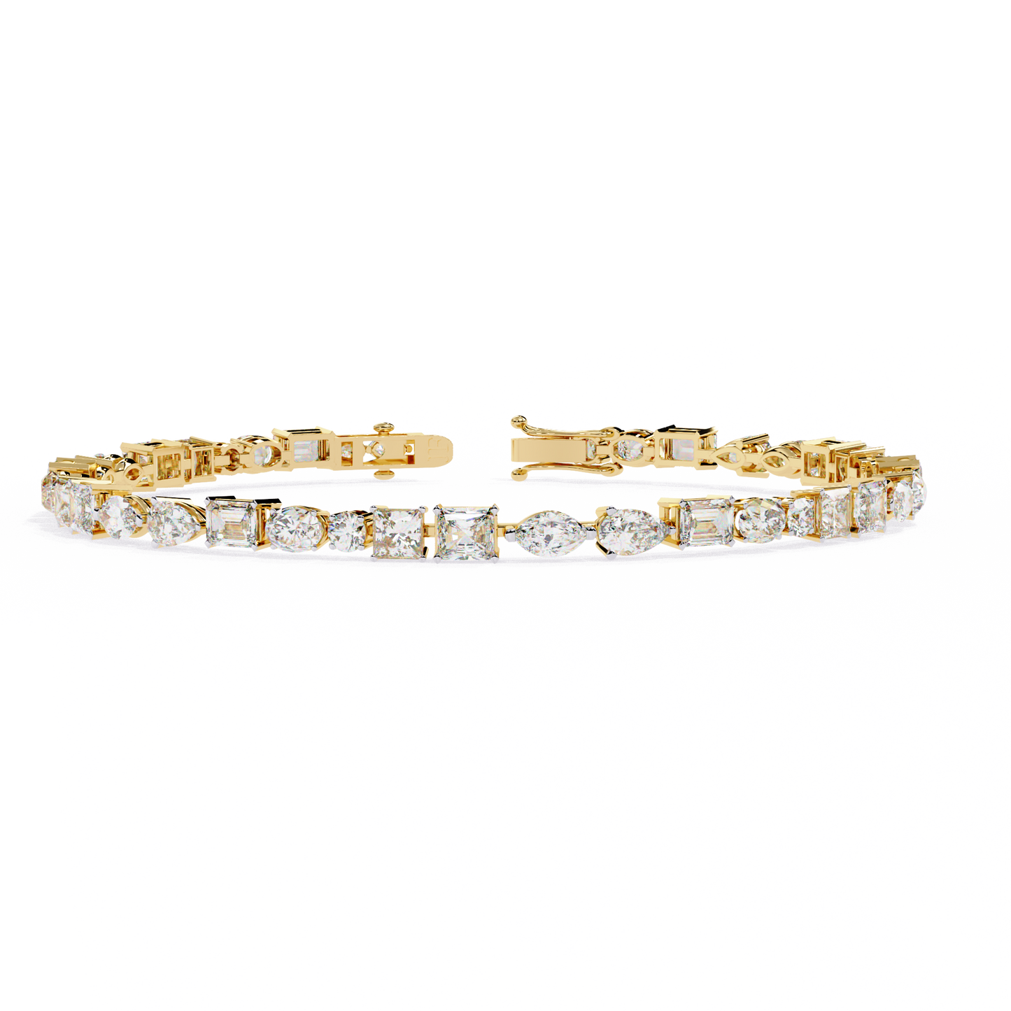 mosaic cut lab grown diamond bracelet