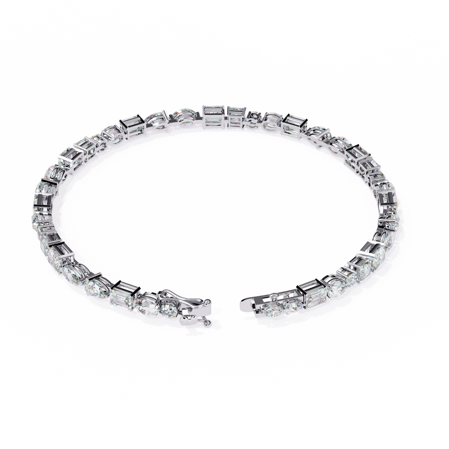 mosaic cut lab grown diamond bracelet