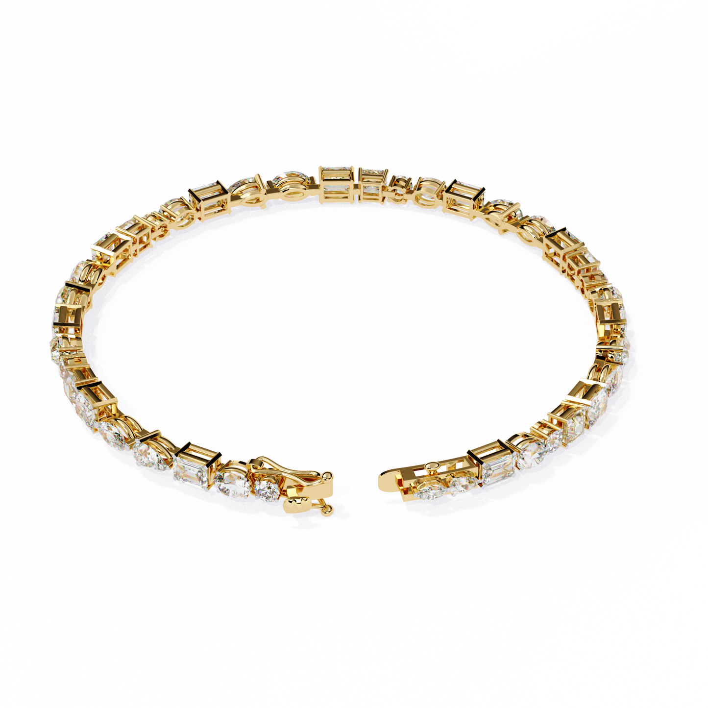 mosaic cut lab grown diamond bracelet